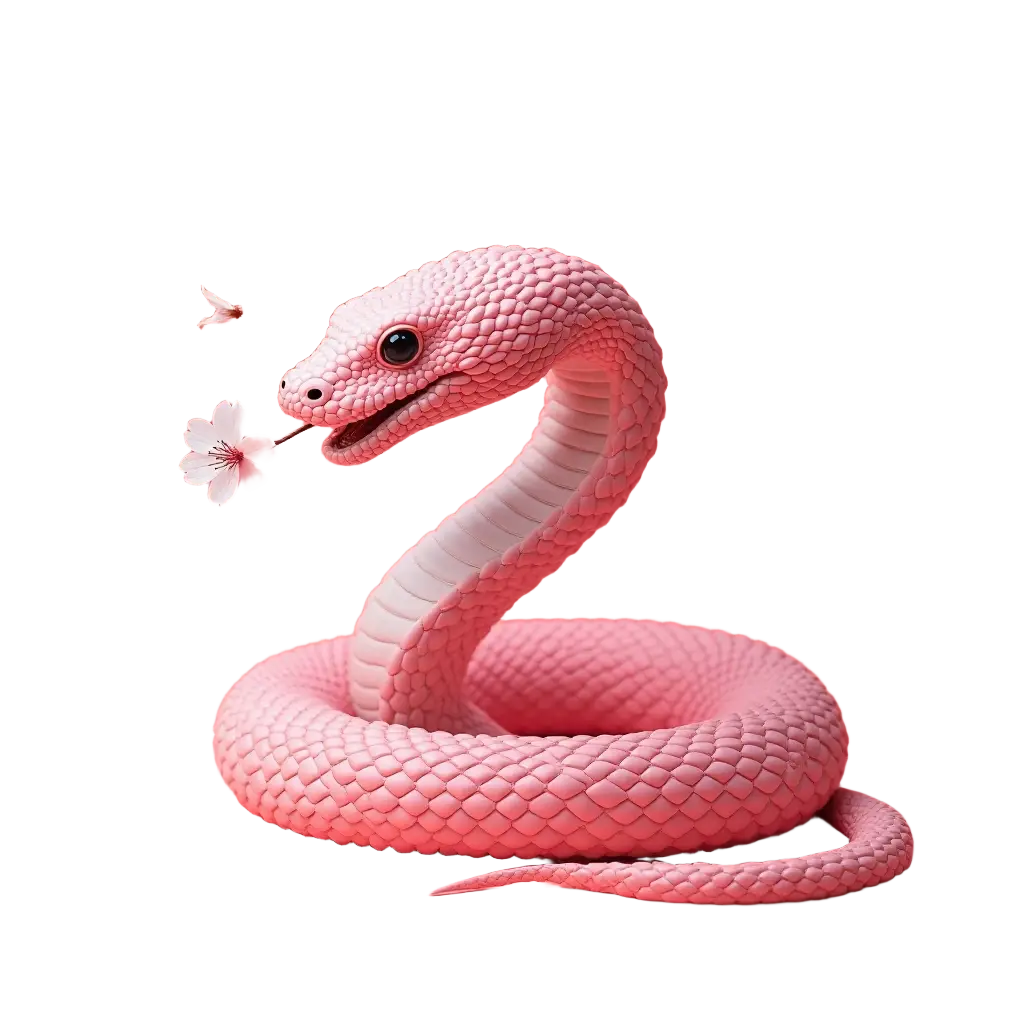 Pink Serpent and Flower